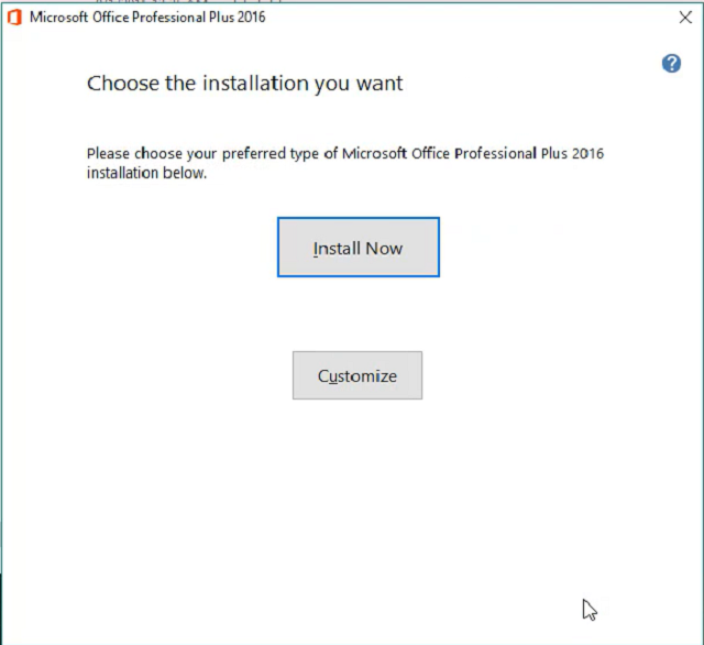 Chọn phiên bản cài đặt bộ công cụ Office 2016