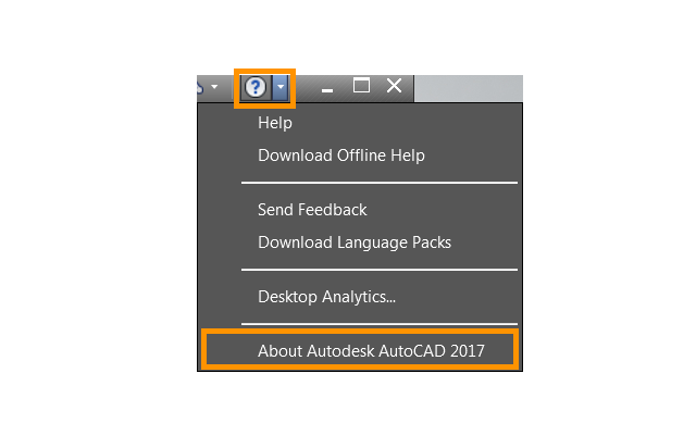 Click vào biểu tượng dấu chấm hỏi và chọn About Autodesk Autocad 2010
