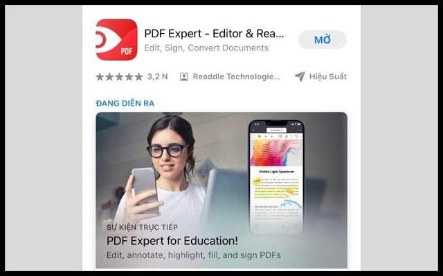 Thực hiện tải PDF Expert trên App Store về máy điện thoại